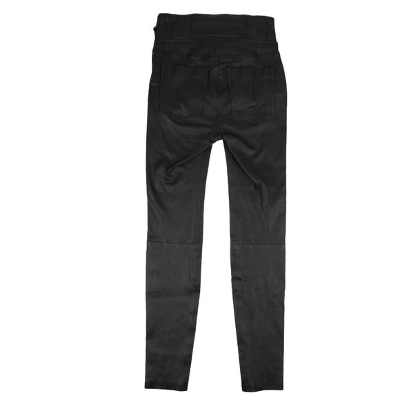 UNRAVEL PROJECT Black Leather Skinny Lace Up Pants Size 26 $2085 - Picture 4 of 5